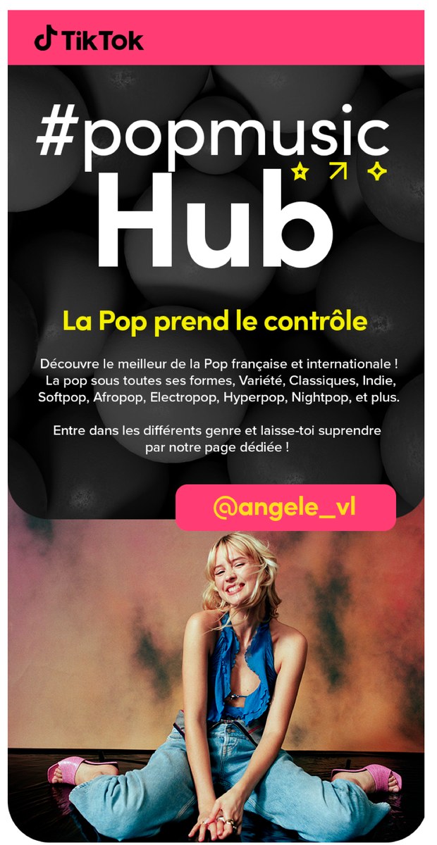 A #popmusic hub page, the same template built for a different genre
